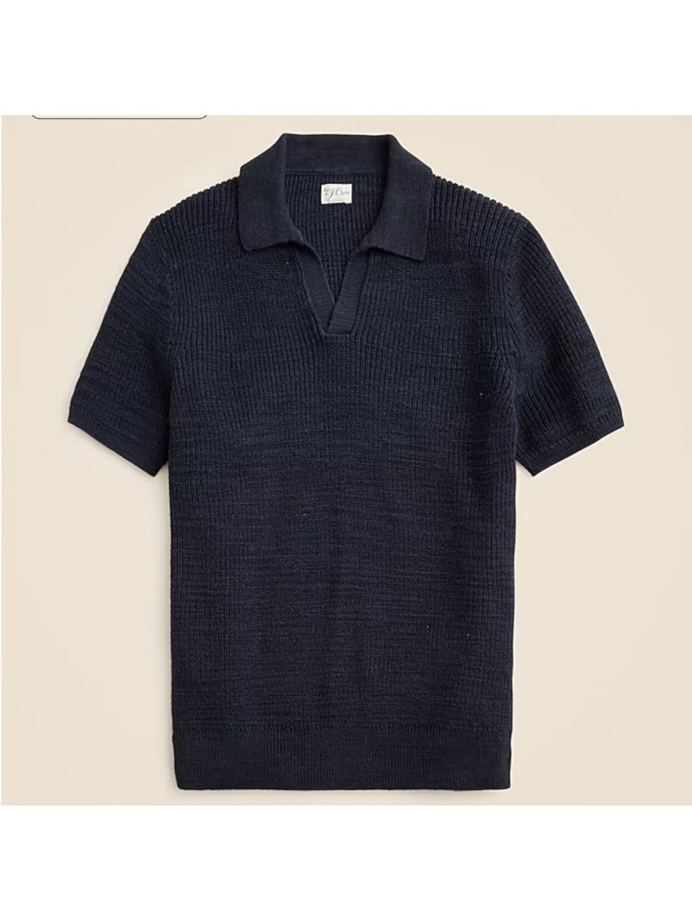 J. Crew Linen Cotton Johnny Collar Sweater Polo M